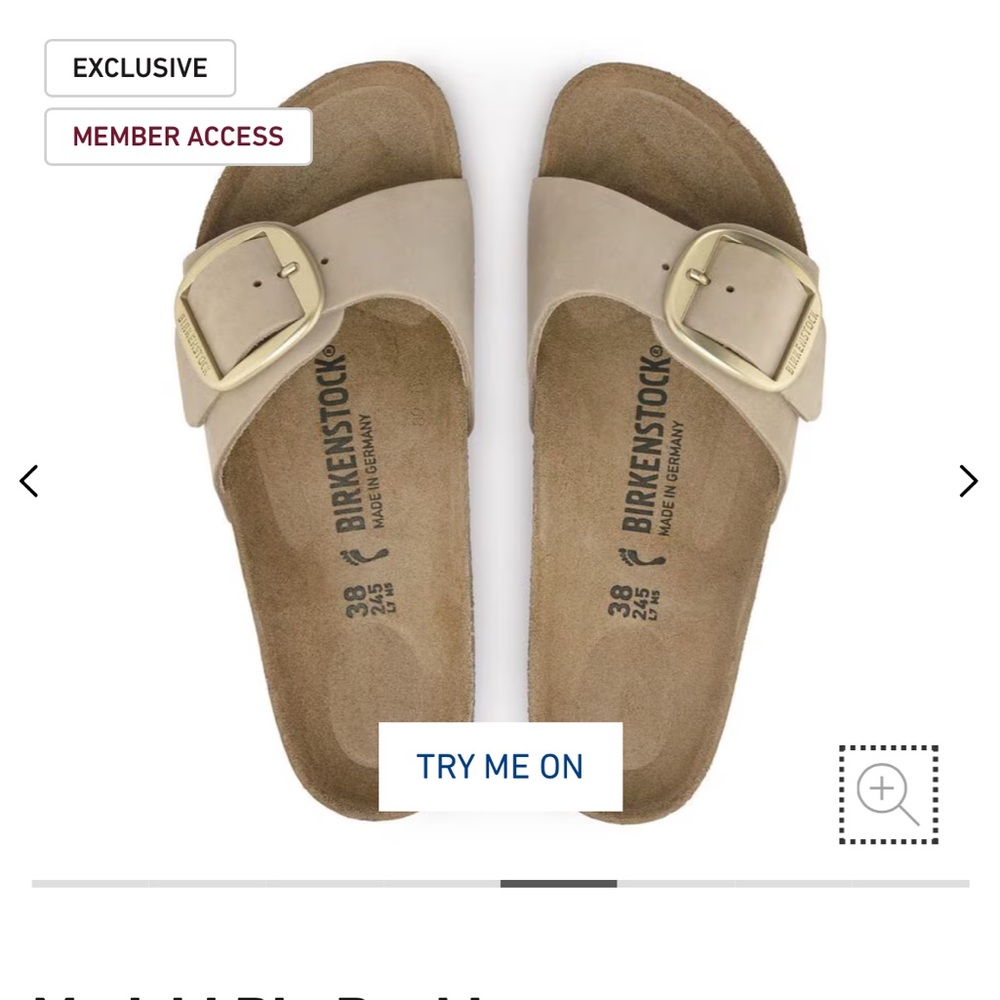 Birkenstock Madrid big buckle Nubuck Leather - Sandcastle size 40 (9-9.5)